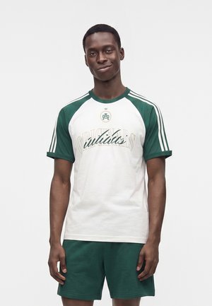 adidas Originals, BASEBALL TEE UNISEX - Majica kratkih rukava s printom - off white/collegiate green