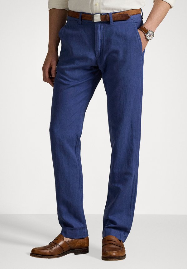 STRAIGHT FIT LINEN COTTON TROUSER - Trousers - old royal