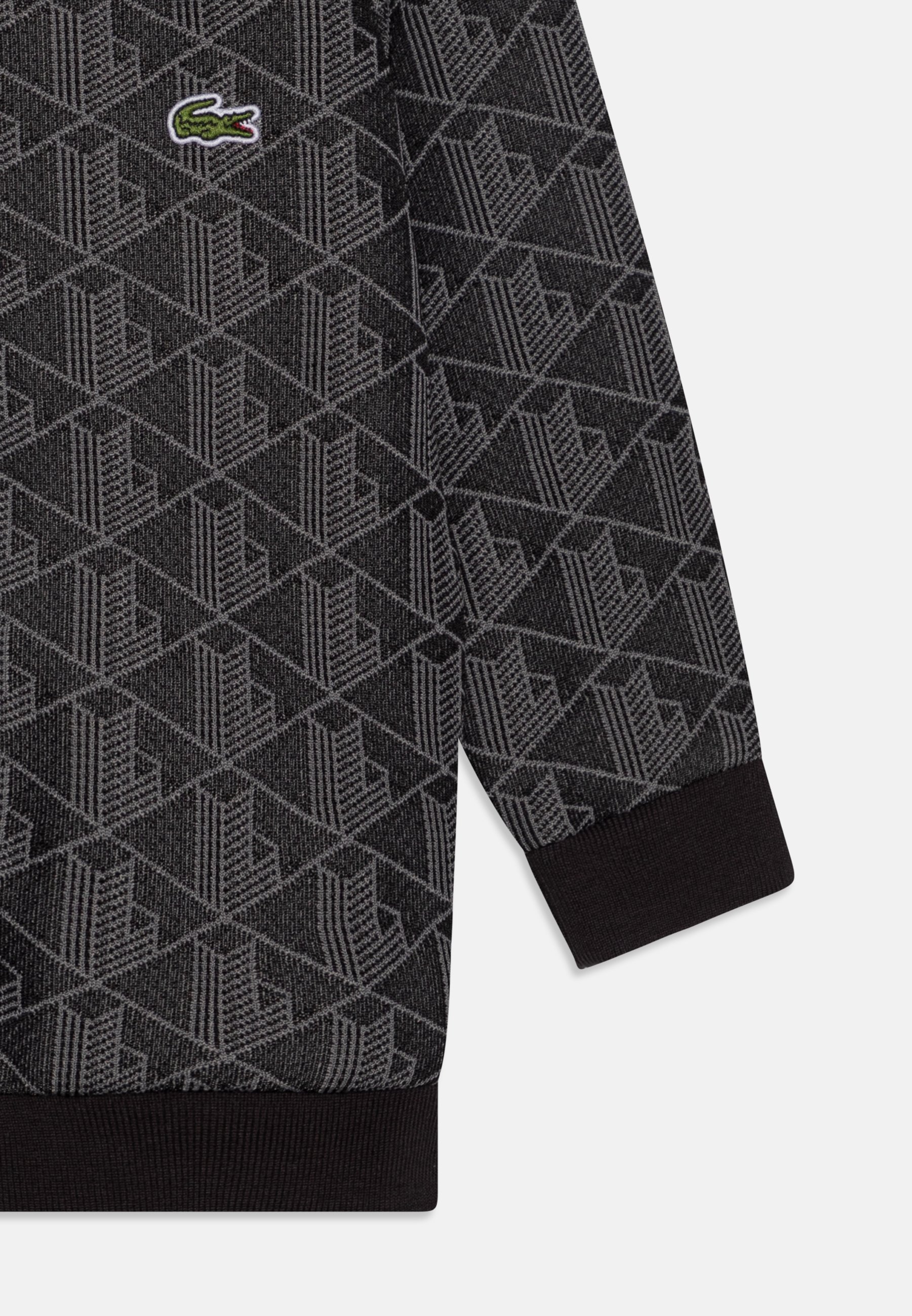 Lacoste MONOGRAM - Zip-up sweatshirt - black/graphite/black