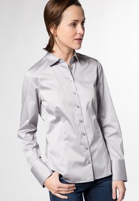 Eterna SATIN SHIRT - REGULAR FIT - Hemdbluse - grau