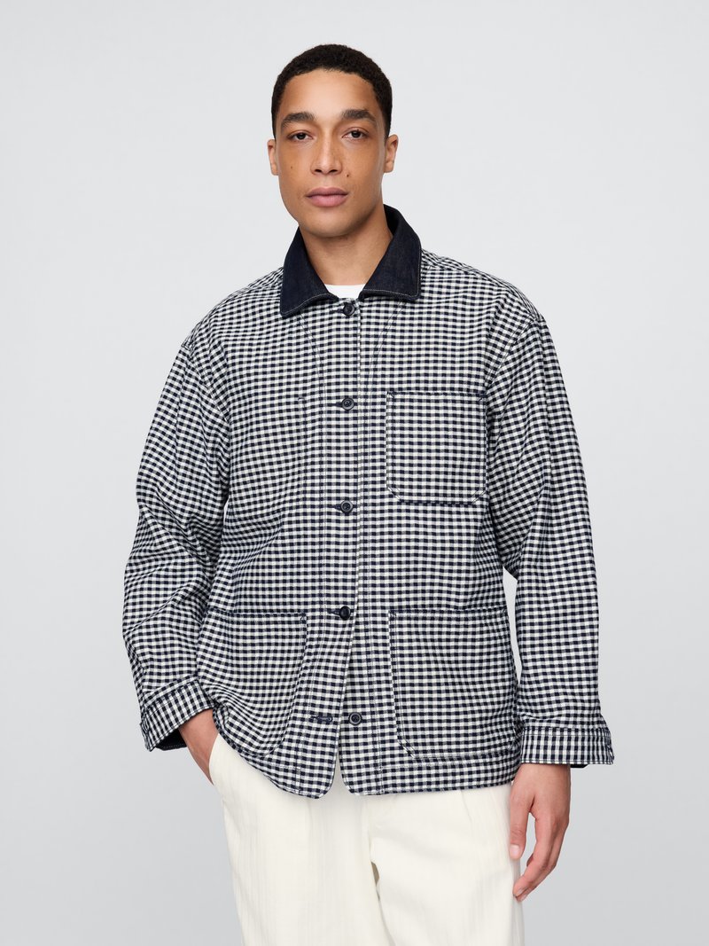 GAP - GAP X DOEN CHECK JACKET UNISEX - Džinsinis švarkelis - blue, Padidinti