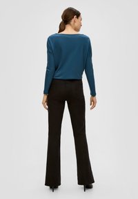 s.Oliver BLACK LABEL LANGARM MIT ÜBERSCHNITTENEN SCHULTERN - Langarmshirt - dunkles türkis