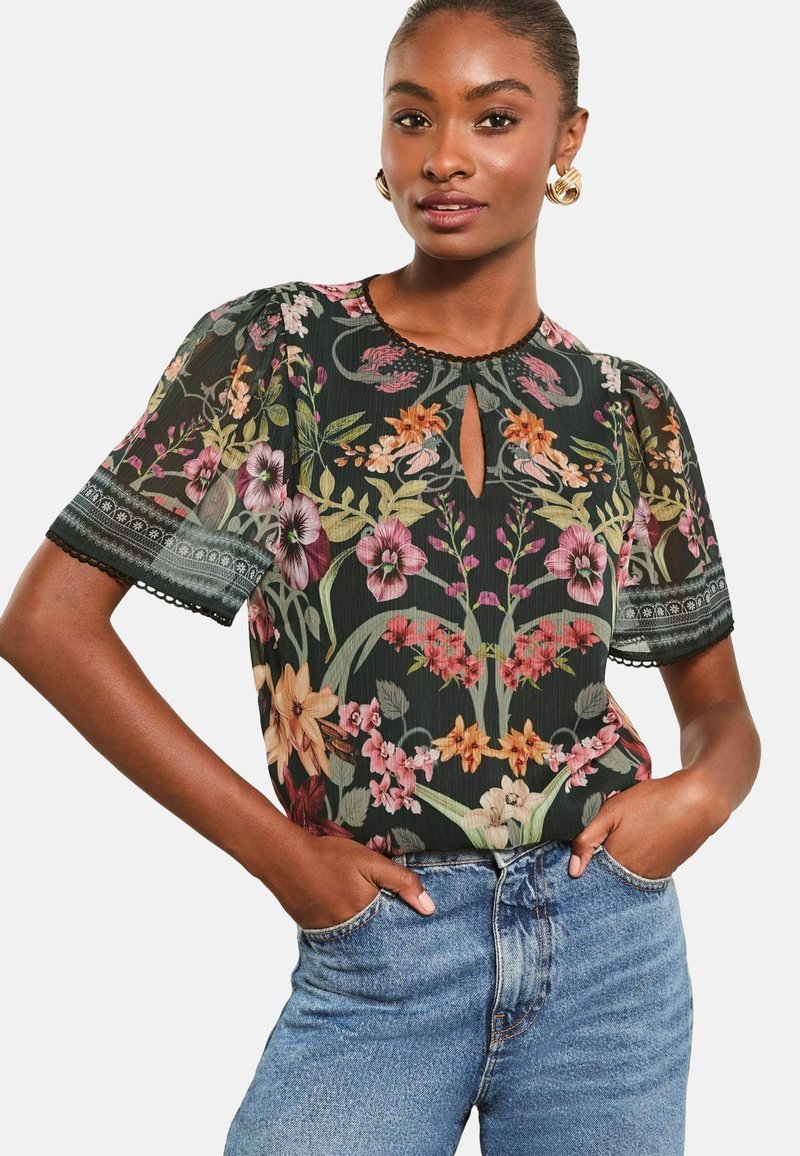 Lipsy FLUTTER SLEEVE SPOT REGULÄR - Bluse - black