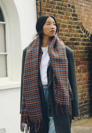 Next, MIDWEIGHT SCARF - Scarf - brown blue check print