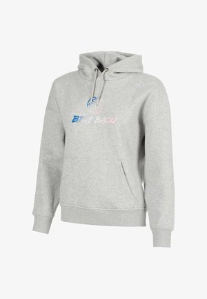 BIDI BADU, HOODY OUT OF CONTROL LOGO HOODY - Hoodie - grey melange/logo blue/and white