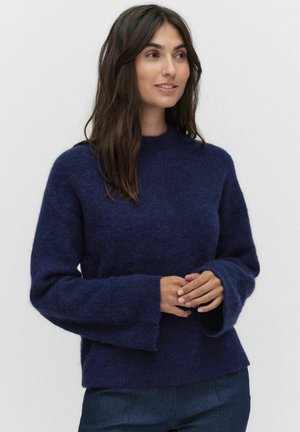 LEA WOOL - Stickad tröja - dk blue