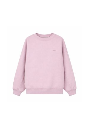Fliederfarbenes Sweatshirt mit langen Ärmeln und Rundhalsausschnitt, gerippte Bündchen und Saum, kleines gesticktes Wellenlogo auf der linken Brust.