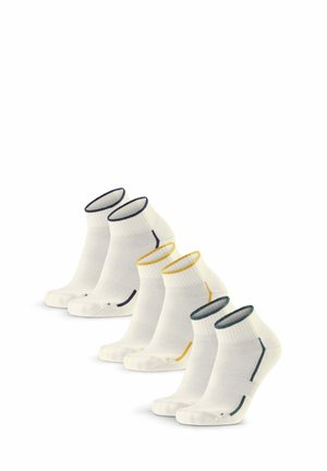 QUARTER 3-PACK - Sports socks - offwhite dark green offwhite navy offwhite mustard