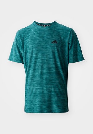 adidas Performance STRETCH - Sports T-shirt - aurora ivy melange/black