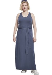 Urban Classics Curvy LADIES LONG RACER BACK DRESS - Maksi suknelė - vintageblue