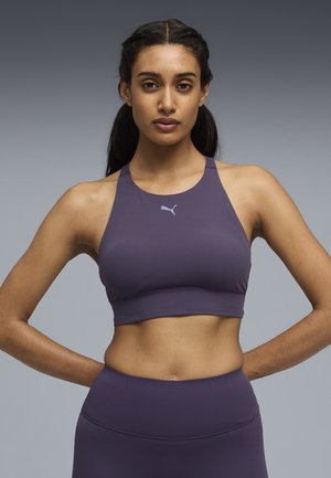 Puma, SHAPELUXE HIGH NECK BRA - MID - Sport-BH mit mittlerer Stützkraft - deep plum
