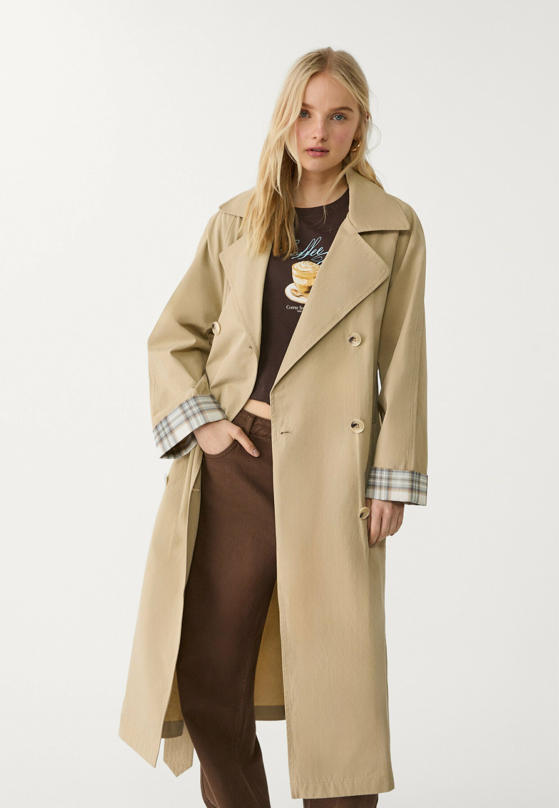 Oversize Mantel Beige Mantel Von Stradivarius Stradivarius