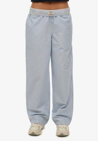 STRIPE ELASTICATED - Pantaloni - azure blue stripe oxford