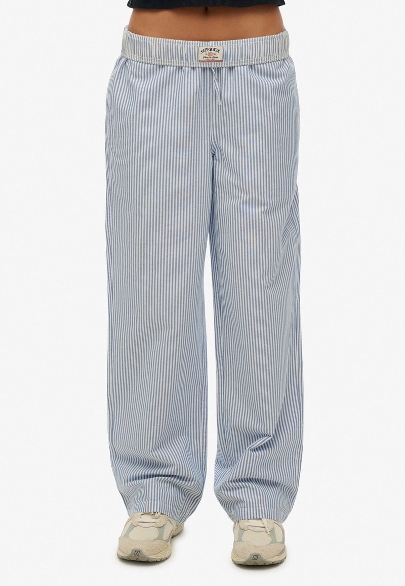 Superdry & Co STRIPE ELASTICATED - Broek - azure blue stripe oxford