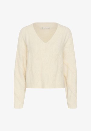 Gestuz, SIDA V-NECK - Πουλόβερ - ivory