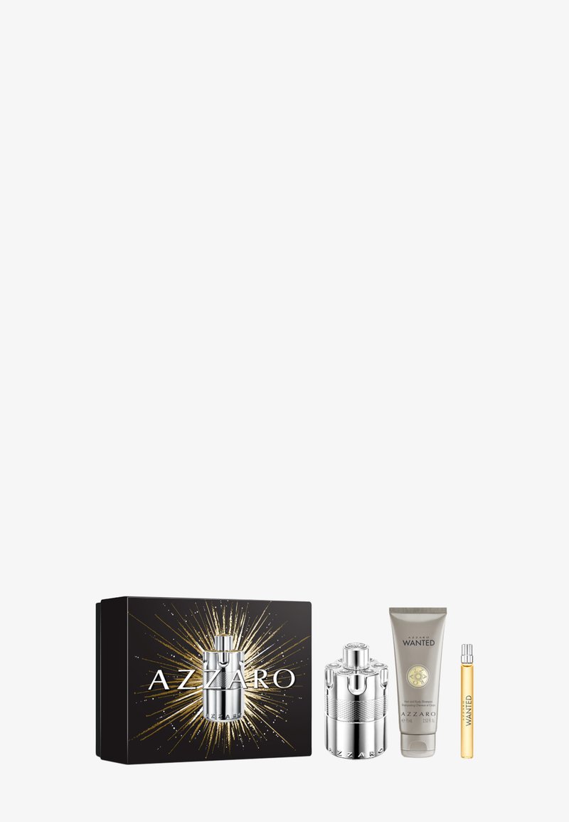 Azzaro Parfums WANTED EDP SET - EAU DE PARFUM SPRAY 100 ML + TRAVEL SPRAY 10 ML + SHOWER GEL 75 ML - Skincare set