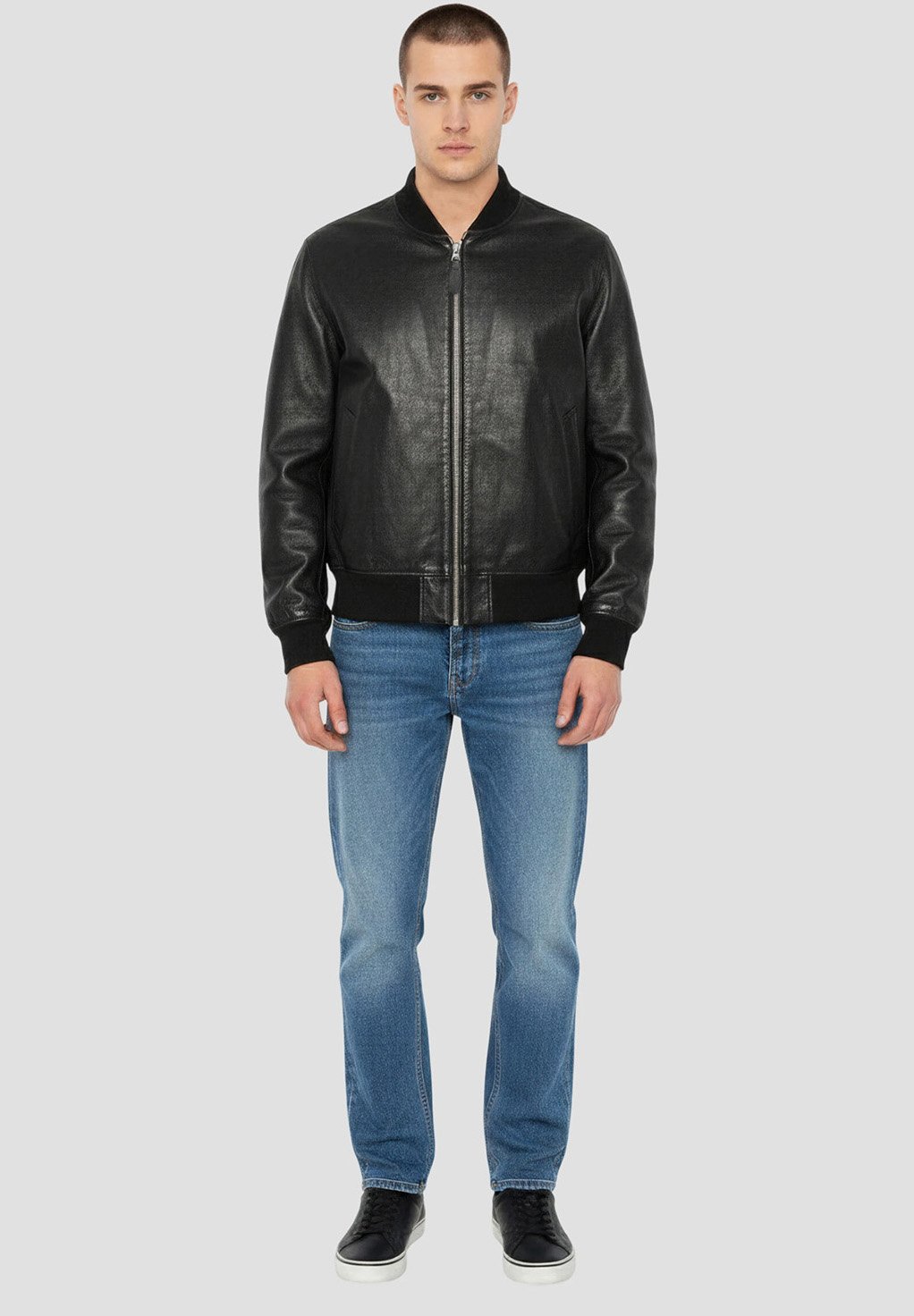 Schott Leather jacket - noir/black - Zalando
