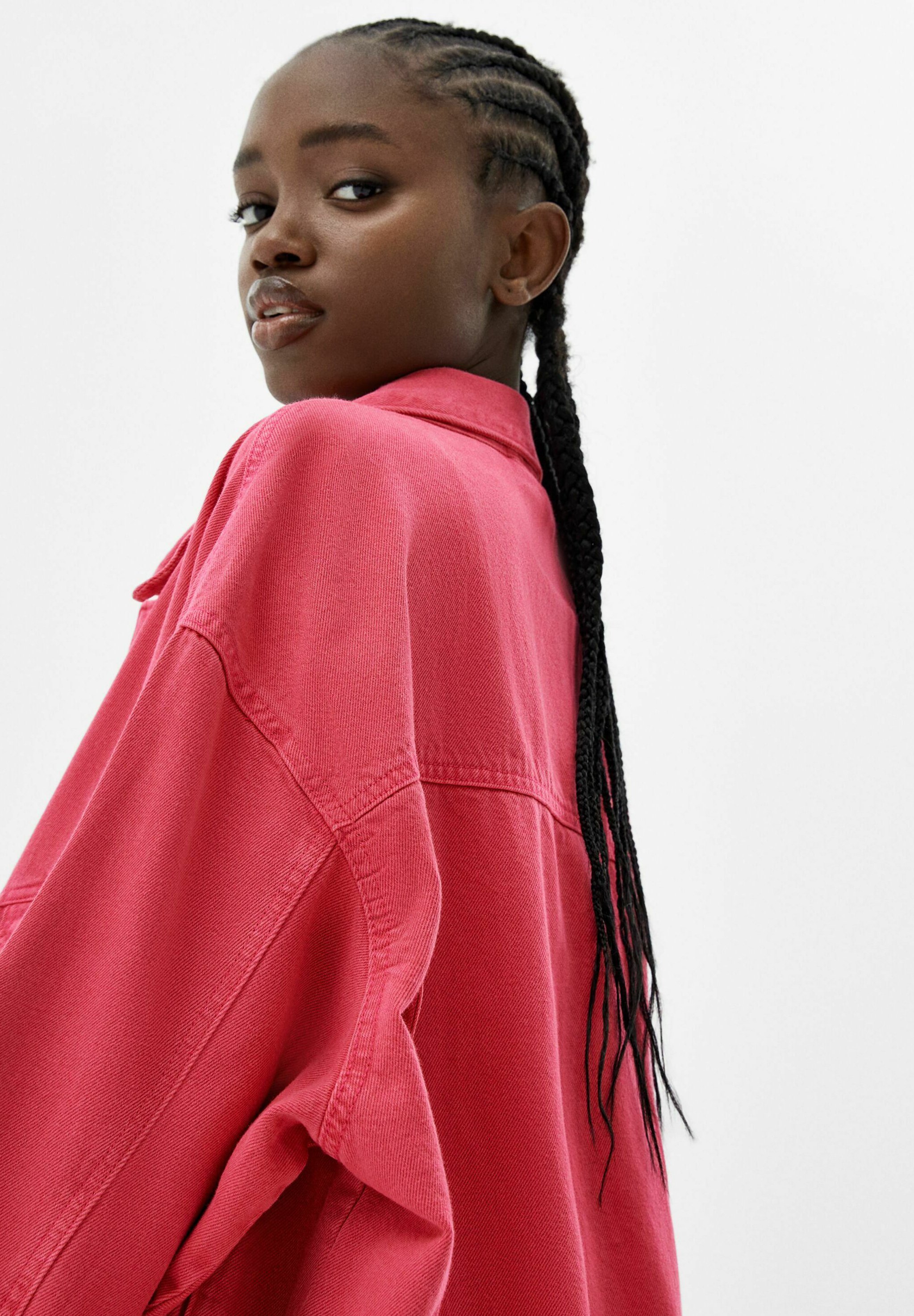 Bershka FUCHSIA - Denim jacket - light 