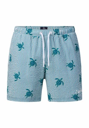 Blount & Pool, HAWAII BEACH SHORTS - Plavecké šortky - sage green stripe turtle
