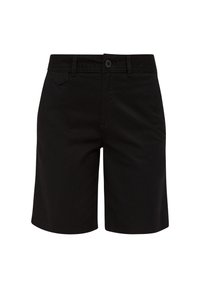 Svarta bomullsshorts med raka ben, dragkedja och knäppning. Har framfickor och en liten bakficka med lock.