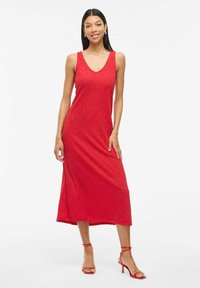 VILA ÄRMELLOSES - Freizeitkleid - racing red