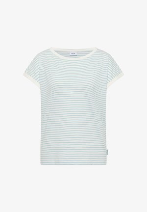 Cecil, T-SHIRT WITH BOAT NECK AND STRIPES, miętowy