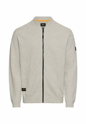 camel active, STRICKJACKE MIT BOMBERKRAGEN - Vest - dust grey