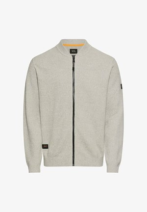 camel active, STRICKJACKE MIT BOMBERKRAGEN - Vest - dust grey