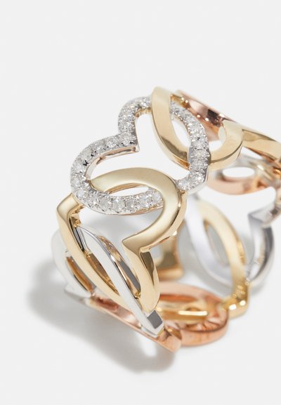 Yvonne Leon BAGUE MAILLE CŒUR - Sormus - white gold/pink gold/yellow gold