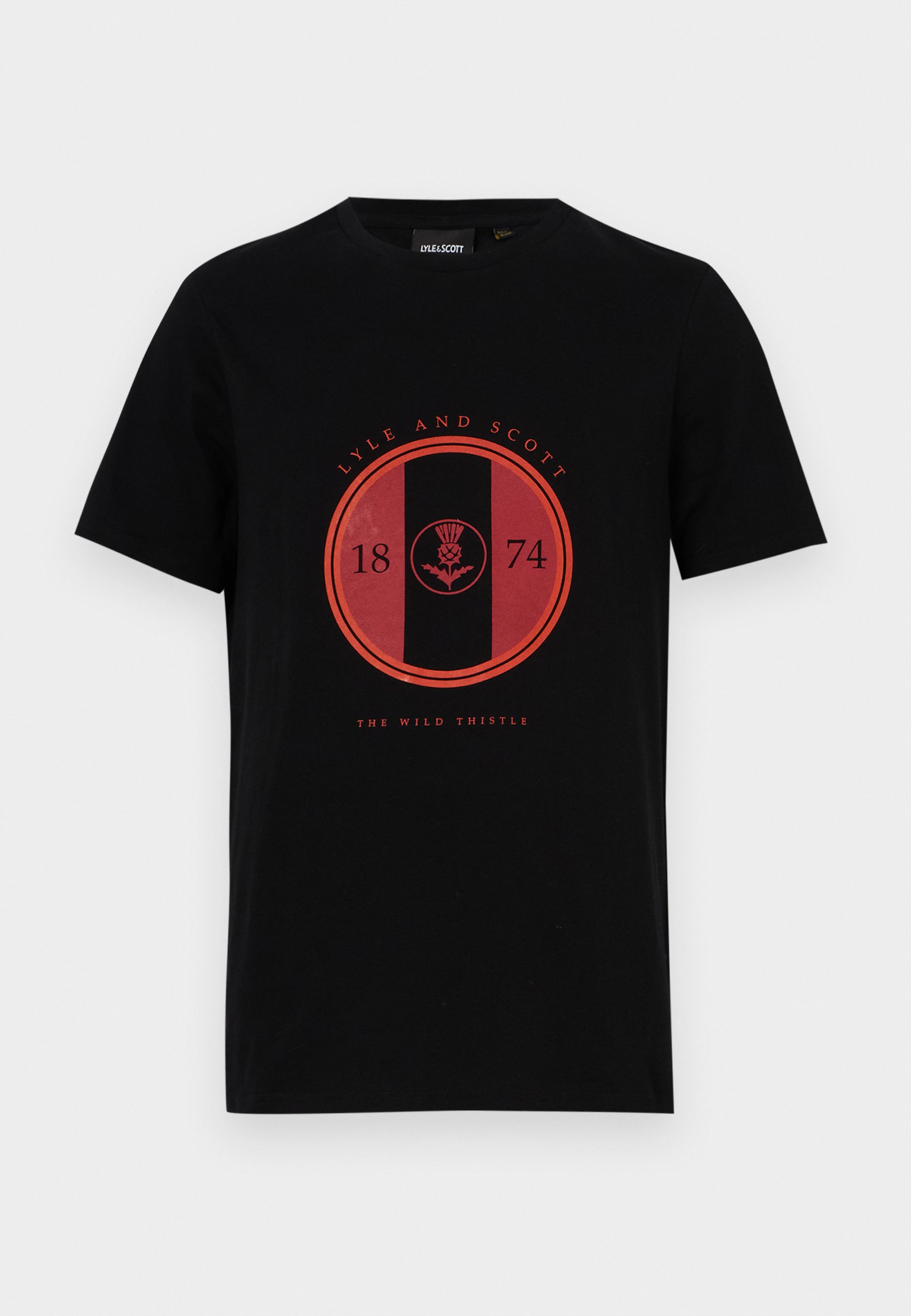 Lyle & Scott SPORTY THISTLE GRAPHIC - Print T-shirt - jet black