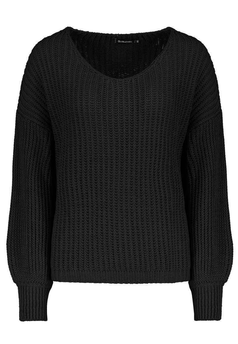 Damen Strickjacken | Sublevel Strickpullover black/schwarz - ZD25181 Damen Strickjacken | Sublevel Strickpullover black/schwarz - ZD25181