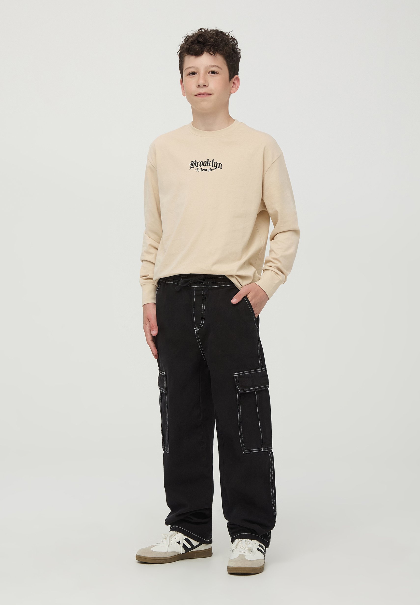 Terranova WIDE LEG Pantaloni cargo nero