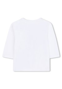 Witte korte mouwen t-shirt met een ronde hals en een gladde textuur. Eenvoudig ontwerp zonder zichtbare patronen of accenten.