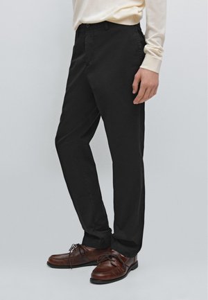 Massimo Dutti SLIM FIT TEXTURED - Kalhoty - black