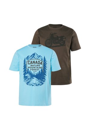 2-PACK OF HALF-SLEEVE CHEST  - T-shirt print - hazelnut