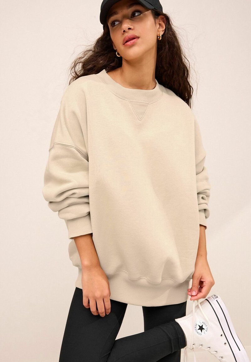 Next HEAVYWEIGHT BRUSHED CREW NECK - Melegítőfelső - neutral
