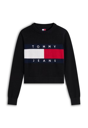 Tommy Jeans, FLAG CREW - Pullover - black