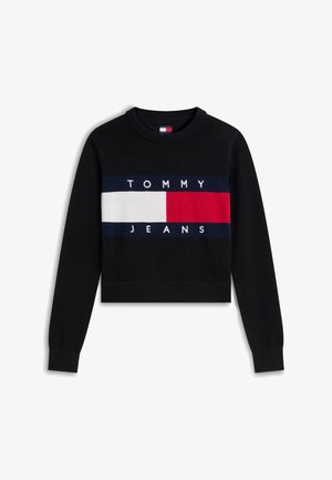 Tommy Jeans, FLAG CREW - Pullover - black