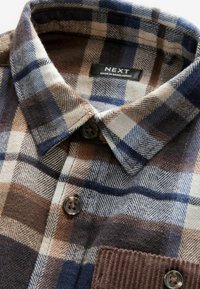 Next Ing - navy brown check shirt