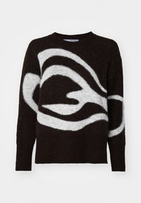 SLFALVA SWIRL O NECK - Pulover - coffee bean