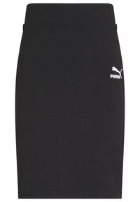 Gonna nera aderente fino al ginocchio con una vita alta, caratterizzata da un piccolo logo Puma bianco sul lato destro superiore.