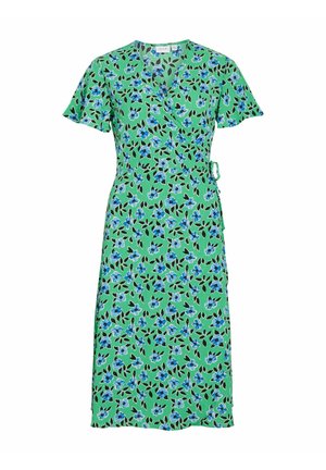 VILA, VILOVIE S/S WRAP MIDI DRESS - NOOS - Dnevna haljina - kelly green
