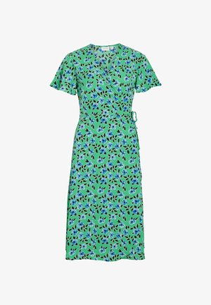 VILA, VILOVIE S/S WRAP MIDI DRESS - NOOS - Dnevna haljina - kelly green