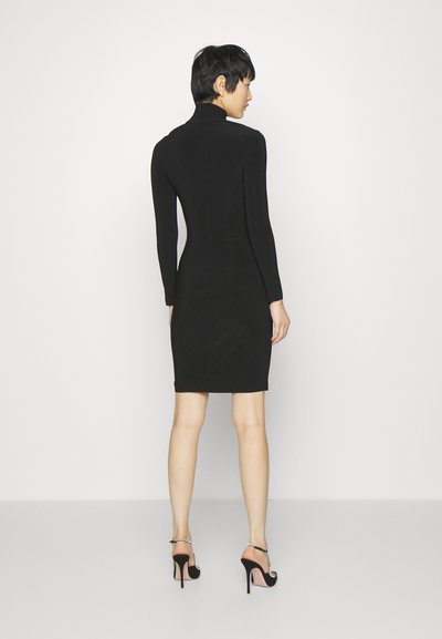 Norma Kamali LONG SLEEVE STRAPLESS TURTLENECK DRESS TO KNEE - Cocktailkjole - black
