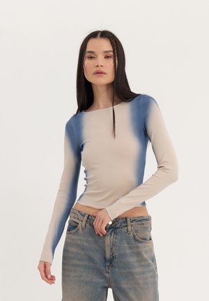 Even&Odd Long sleeved top - light blue/light grey