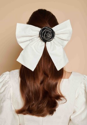 Sister Jane, KLARA JACQUARD HAIR BOW - Hair Styling Accessory - ivory