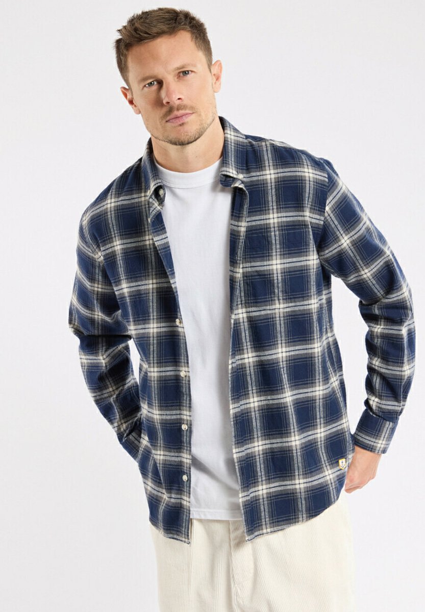 Chemise à Carreaux Blanc Et Bleu TWIST/TURN - Taille Unique - Coupe Relaxed - Polyester - Neuf Sans Étiquettes