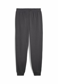 Grijze sweatpants met een elastische tailleband en boorden, gemaakt van zacht materiaal, met een relaxte pasvorm en een minimalistisch ontwerp.