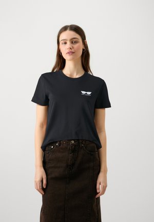 EMBROIDERY SUNGLASSES - T-shirt con stampa - black