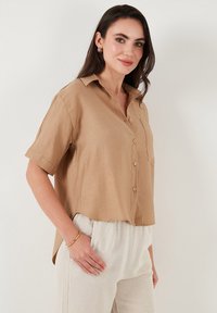 LELA Button-down blouse - biscuit